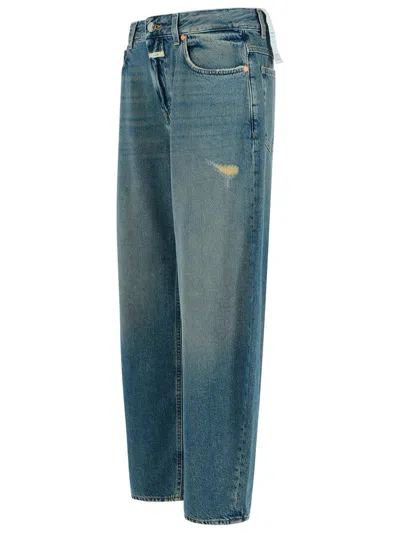 Closed Jazzie Rigid Mid-rise Barrel-leg Jeans In Blue