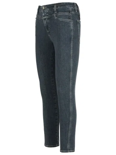 Closed Zippered Tapered Denim Jeans In Gray