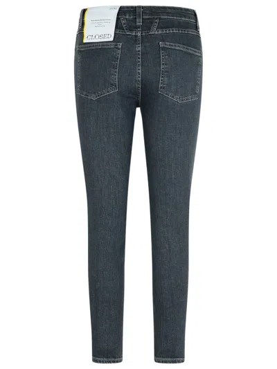 Closed Zippered Tapered Denim Jeans In Gray