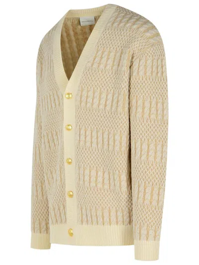 Drôle De Monsieur Cream Merino Wool Cardigan In Neutral