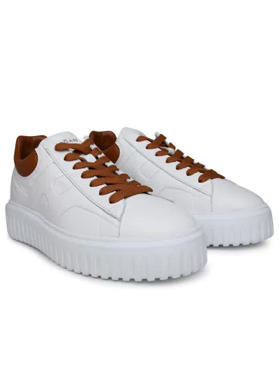 Hogan White Leather Sneakers With Sole In White