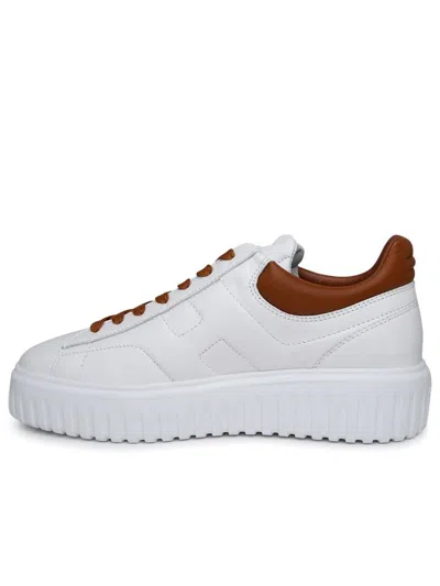 Hogan White Leather Sneakers With Sole In White