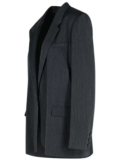 Isabel Marant 'omelia' Black Virgin Wool Blend Blazer In Black