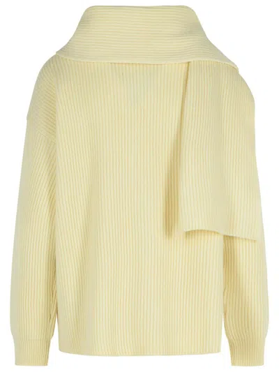 Jil Sander Long Sleeve Sweater In Yellow
