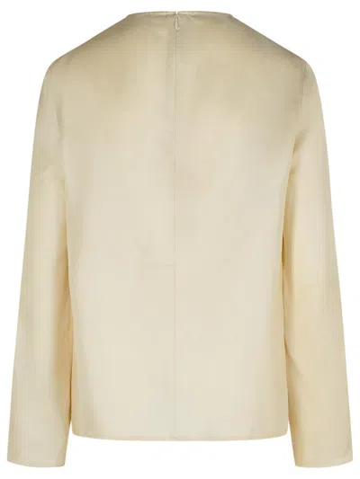 Loulou Studio 'azae' Draped Blouse In Ivory Silk In Neutral