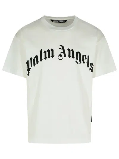 Palm Angels Regular Logo T-shirt Short Sleeves In White