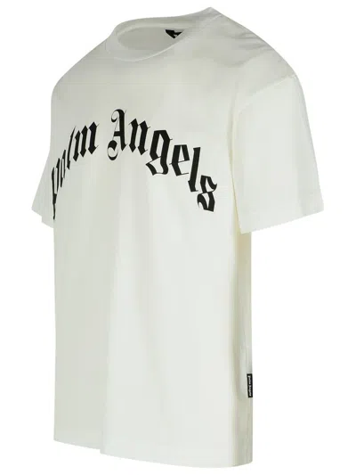 Palm Angels Regular Logo T-shirt Short Sleeves In White