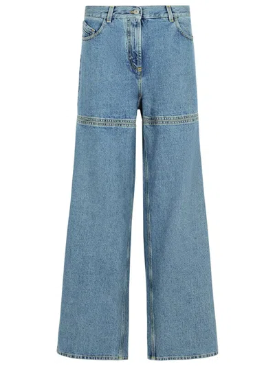 Attico Long Denim Jeans In Blue