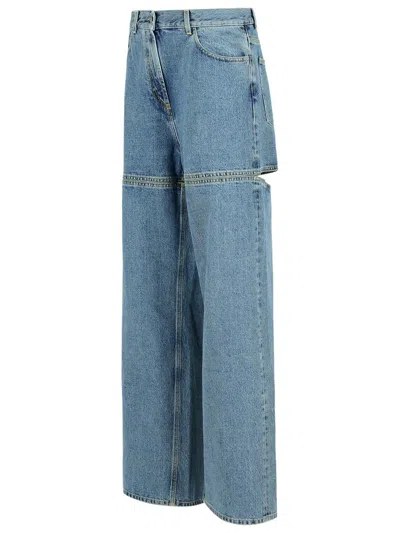 Attico Long Denim Jeans In Blue