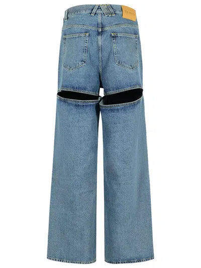 Attico Long Denim Jeans In Blue