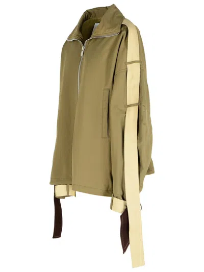 Attico String-detail Bomber Jacket In Green