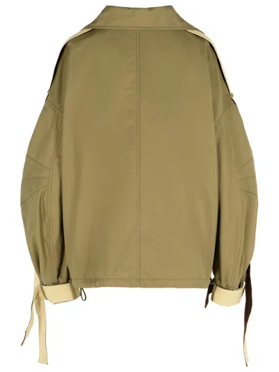 Attico String-detail Bomber Jacket In Green