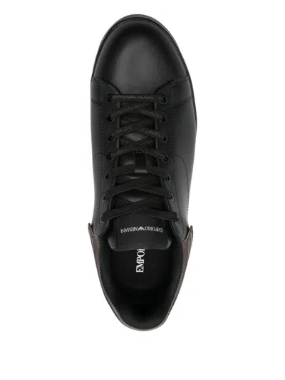 Emporio Armani Exclusive Leather Sneakers In Multi