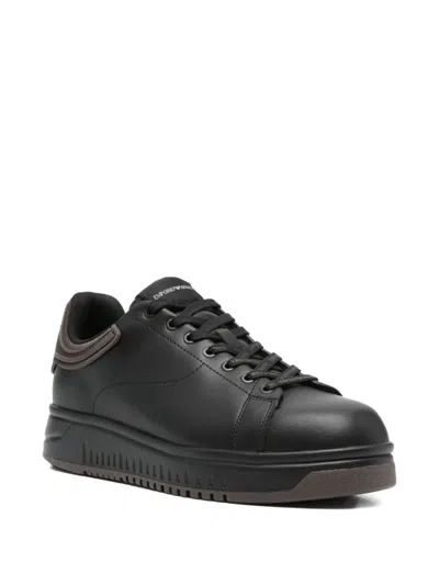 Emporio Armani Exclusive Leather Sneakers In Multi