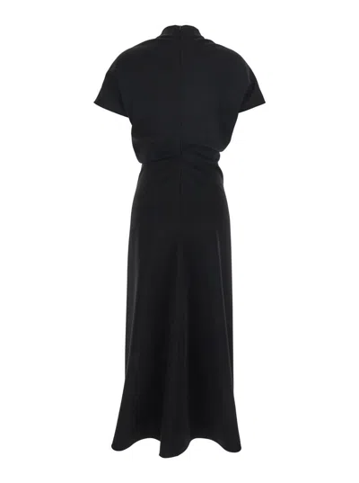 Plain Black High Neck Dress