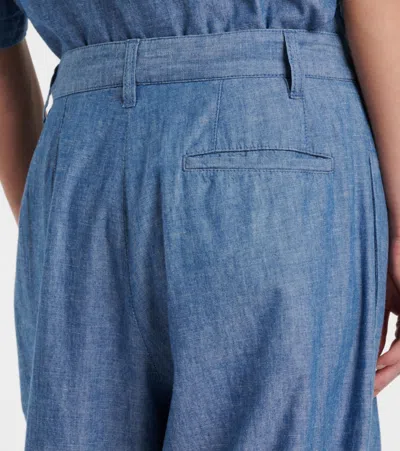 The Row Rufos Twill Wide-leg Pants In Blue