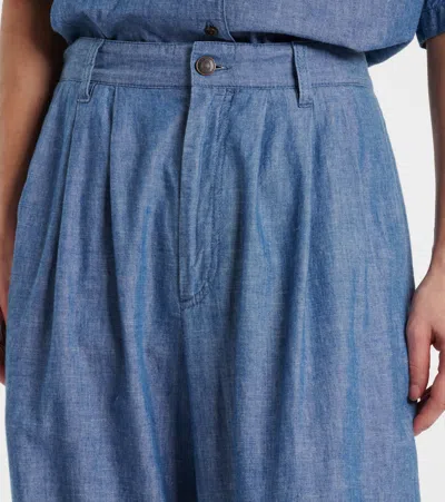 The Row Rufos Twill Wide-leg Pants In Blue