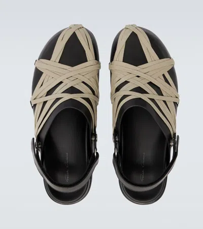 Rick Owens Megalace Mule Leather Clogs