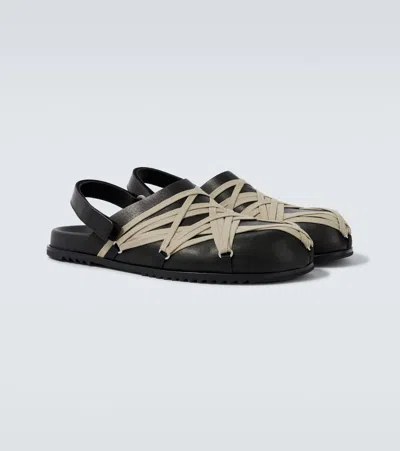 Rick Owens Megalace Mule Leather Clogs