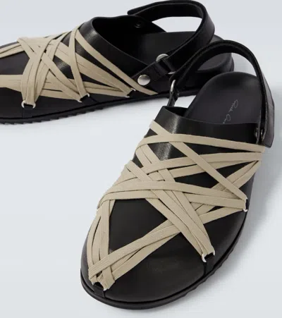 Rick Owens Megalace Mule Leather Clogs