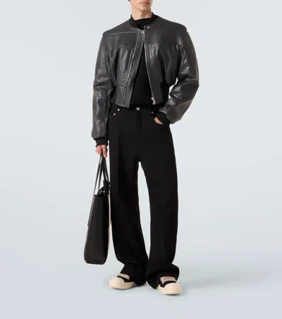 Rick Owens Jumbolace Low Sneaks Leather Sneakers