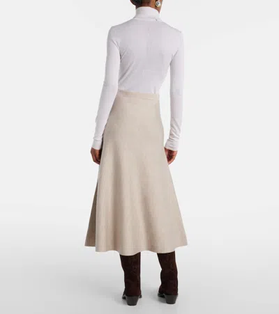 Gabriela Hearst Freddie Wool, Cashmere, And Silk Midi Skirt