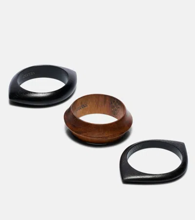 Isabel Marant Set Of 3 Wood Bangles