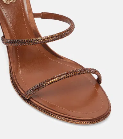 René Caovilla Cleo 80 Embellished Satin Sandals