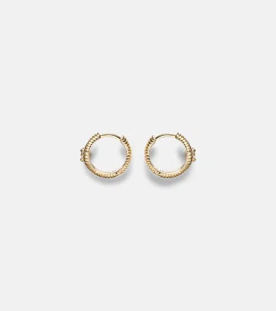 Stone And Strand Second Hole Freddy 14kt Gold Huggie Earrings With Diamonds