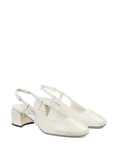 Jimmy Choo 45mm Elisa Sling-back Pumps In White