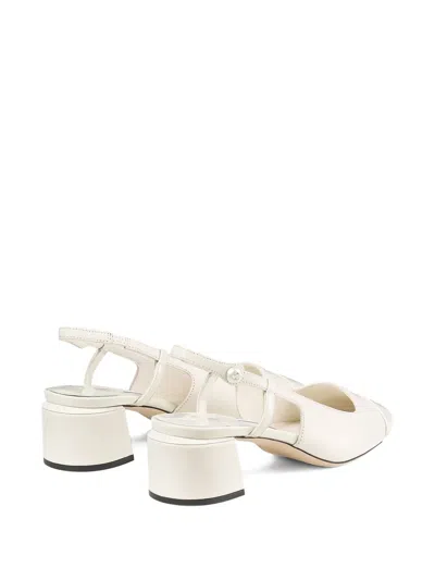 Jimmy Choo 45mm Elisa Sling-back Pumps In White