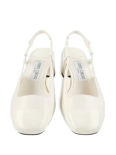 Jimmy Choo 45mm Elisa Sling-back Pumps In White
