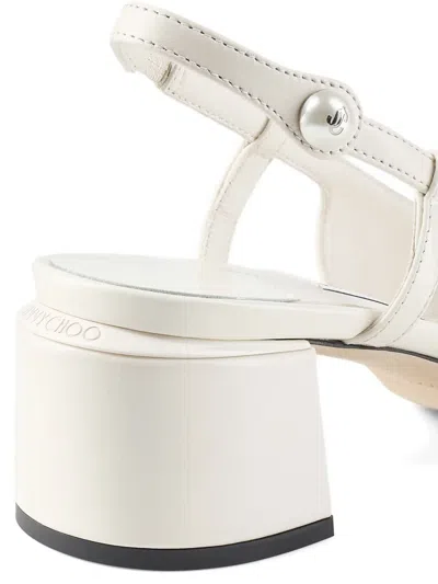 Jimmy Choo 45mm Elisa Sling-back Pumps In White