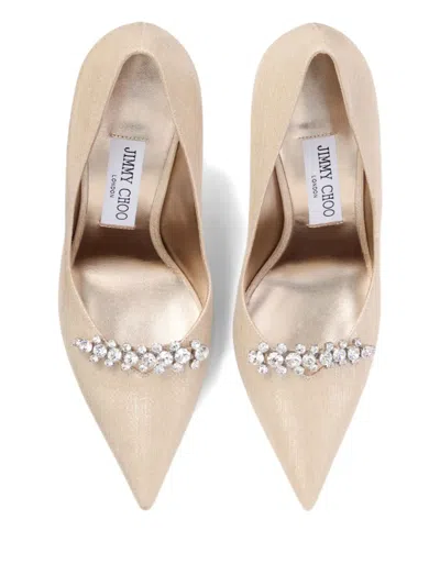 Jimmy Choo 90mm Belinda Crystal-embellished Pumps In Gold
