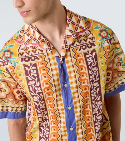 Etro Printed Cotton Bowling Shirt In Multi
