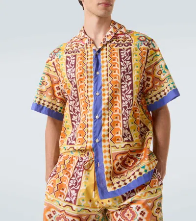 Etro Printed Cotton Bowling Shirt In Multi