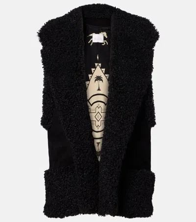 Johanna Ortiz Shearling-trimmed Suede Vest