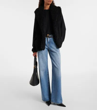 Johanna Ortiz Shearling-trimmed Suede Vest