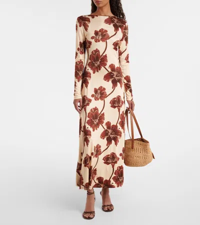 Johanna Ortiz Floral Jersey Midi Dress