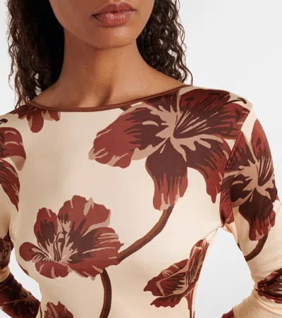 Johanna Ortiz Floral Jersey Midi Dress