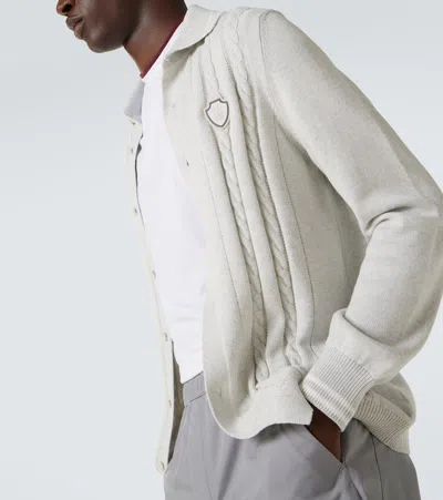 Brunello Cucinelli Cable-knit Cotton Cardigan In Neutral