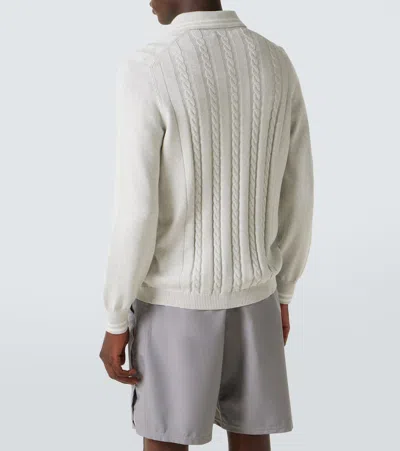 Brunello Cucinelli Cable-knit Cotton Cardigan In Neutral