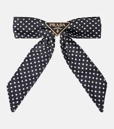 Prada Bow-detail Polka-dot Hair Clip