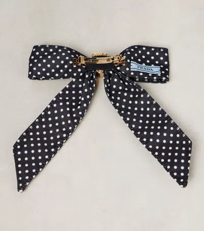 Prada Bow-detail Polka-dot Hair Clip