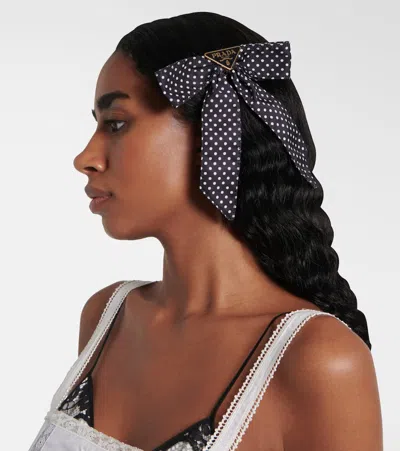 Prada Bow-detail Polka-dot Hair Clip