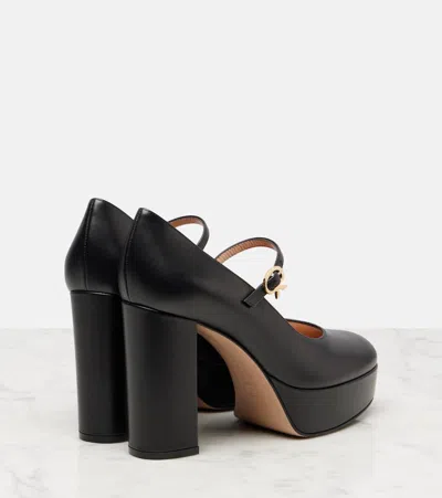 Gianvito Rossi Leather Platform Mary Jane Pumps