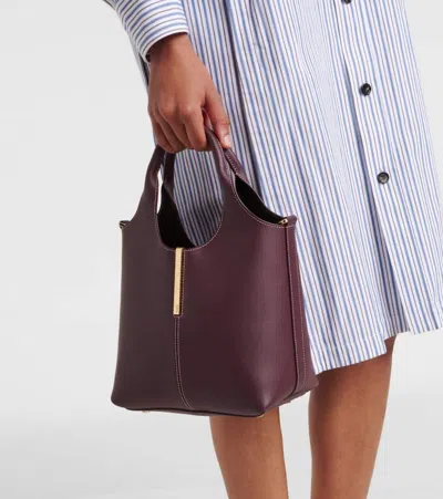 Tod's Ebr Small Leather Tote Bag