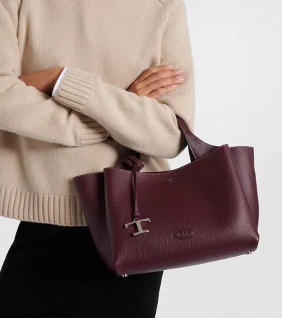 Tod's T Timeless Mini Leather Tote Bag