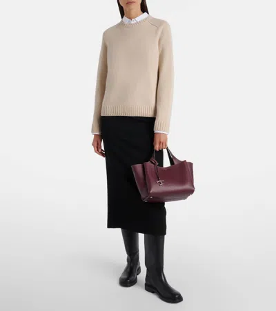 Tod's T Timeless Mini Leather Tote Bag