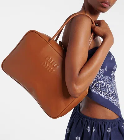 Miu Miu Beau Leather Tote Bag